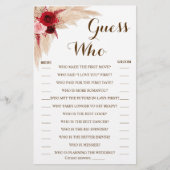 Raad eens wie Pampas Grass Game Card Flyer (Voorkant)