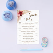 Raad eens wie Pampas Grass Game Card Flyer (Enkel)