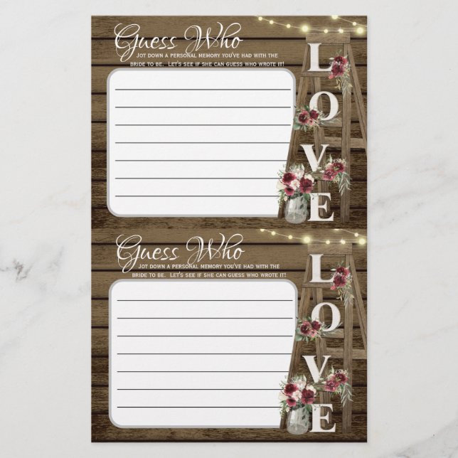 Raad eens wie rustieke douche spel (Voorkant)