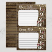 Raad eens wie rustieke douche spel (Voorkant / Achterkant)