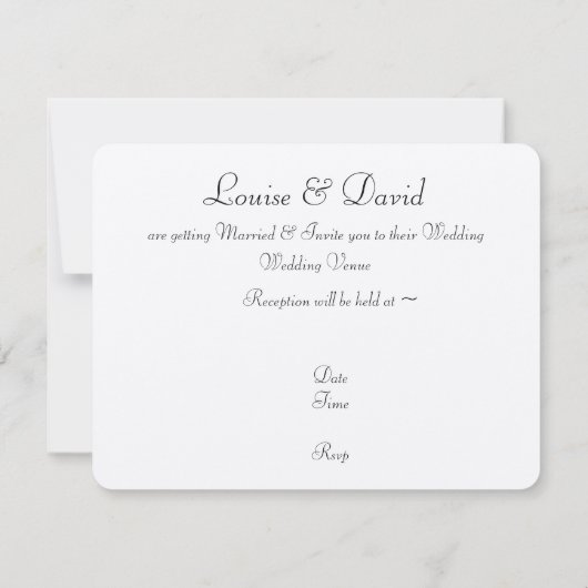 Raad eens wie trouwt, huwelijksuitnodiging kaart (Achterkant)