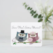 Raad eens wie trouwt, huwelijksuitnodiging kaart (Staand voorkant)