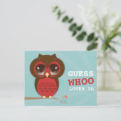 Raad eens wie van Ya Cute Owl Briefkaart houdt (Staand voorkant)
