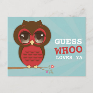 Raad eens wie van Ya Cute Owl Briefkaart houdt