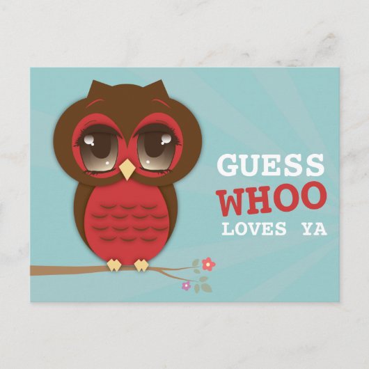 Raad eens wie van Ya Cute Owl Briefkaart houdt (Voorkant)