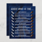 Raad eens wie Vrijgezellenfeest bruiloft spel (Voorkant / Achterkant)