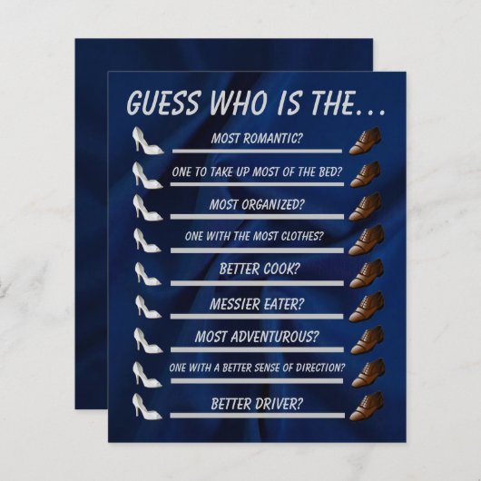 Raad eens wie Vrijgezellenfeest bruiloft spel (Voorkant / Achterkant)