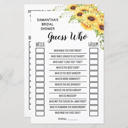 Raad eens wie vrijgezellenfeest engels spaans spel (Voorkant / Achterkant)