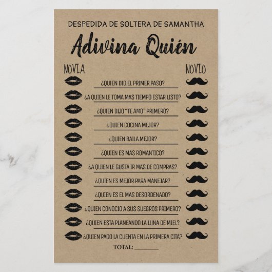 Raad eens wie vrijgezellenfeest engels spaans spel (Achterkant)