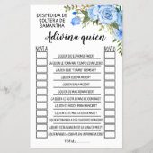 Raad eens wie vrijgezellenfeest engels spaans spel flyer (Achterkant)