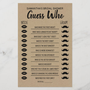 Raad eens wie Vrijgezellenfeest Rustic Game Kaart