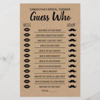 Raad eens wie Vrijgezellenfeest Rustic Game Kaart