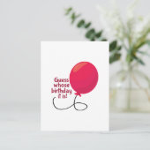 Raad eens wiens verjaardag briefkaart (Staand voorkant)