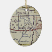 Raad Grove Kansas kaart Keramisch Ornament (Rechts)