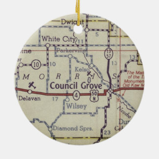 Raad Grove Kansas kaart Keramisch Ornament