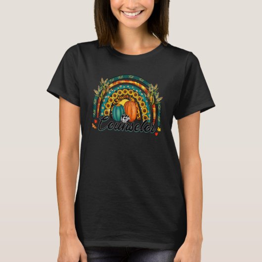 Raad Hallo Herfst Rainbow Pumpkin Leopard T-shirt (Voorkant)