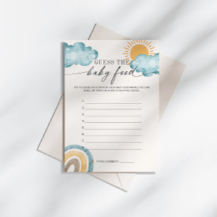 Raad het Baby eten Sunshine Baby shower Game Kaart