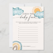 Raad het Baby eten | Sunshine Baby shower Game Kaart (Voorkant)
