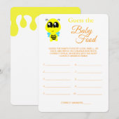 Raad het Baby Food | Baby shower Bee Game Kaart (Voorkant / Achterkant)
