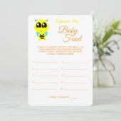 Raad het Baby Food | Baby shower Bee Game Kaart (Staand voorkant)