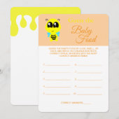 Raad het Baby Food | Baby shower Bee Game Kaart (Voorkant / Achterkant)
