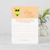 Raad het Baby Food | Baby shower Bee Game Kaart (Staand voorkant)