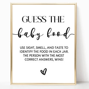 Raad het Baby Food Baby shower spel bord Poster
