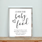 Raad het Baby Food Baby shower Spelbord Poster