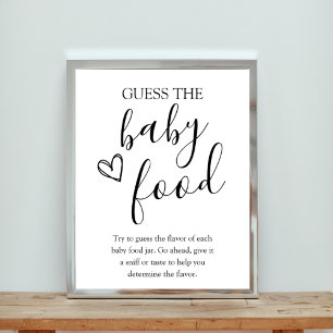 Raad het Baby Food Baby shower Spelbord Poster