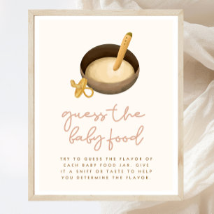 Raad het Baby Food Boho Baby shower Spelbord Poster