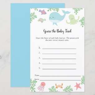 Raad het Baby Food Game Onder het Zee Baby shower