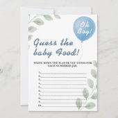 Raad het Baby Food Shower spel Ballon Eucalyptus Kaart (Voorkant)
