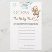 Raad het Baby Food Teddy Bear Baby shower (Voorkant)