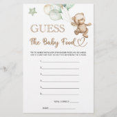 Raad het Baby Food Teddy Bear Baby shower (Voorkant)