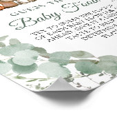 Raad het Baby Food Woodland Baby shower Poster (Hoek)