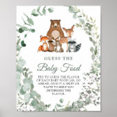 Raad het Baby Food Woodland Baby shower Poster (Voorkant)