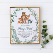 Raad het Baby Food Woodland Baby shower Poster