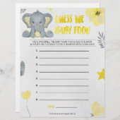 Raad het Baby voedsel [Baby olifant [geel]] Briefhoofd (Voorkant / Achterkant)