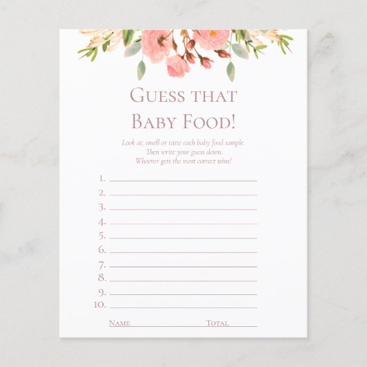 Raad het Baby voedsel | Briefpapier spel (Voorkant)