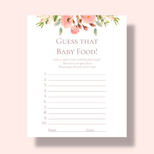 Raad het Baby voedsel | Briefpapier spel