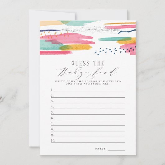 Raad het Baby voedsel | Moderne Abstracte roze en  Kaart (Voorkant)