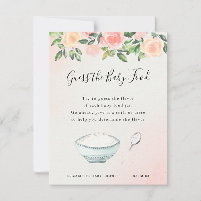 Raad het babyvoedsel | Baby Shower Spel (Voorkant)