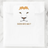 Raad het dier – Leeuw | Koning van de jungle Vierkante Sticker (Tas)