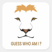 Raad het dier – Leeuw | Koning van de jungle Vierkante Sticker (Voorkant)