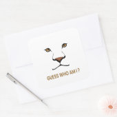 Raad het dier: Leeuwin | Minimale Koningin Vierkante Sticker (Envelop)