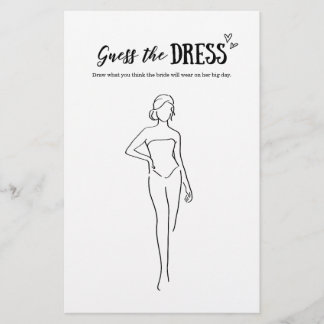 Raad het Jurk Spel voor Bruiloft of Vrijgezellenfe