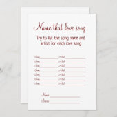 raad het liefdeslied bruidsjurk shower spel feestdagenkaart (Voorkant / Achterkant)