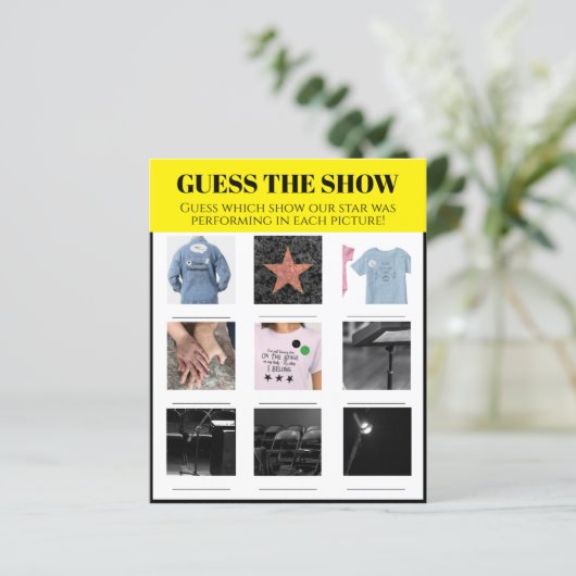 Raad het Show Gepersonaliseerde Playbill Party Gam (Staand voorkant)