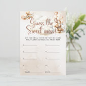 RAAD HET ZOETE ROMMEL BABY SHOWER SPEL SCHATTIGE B KAART (Staand voorkant)