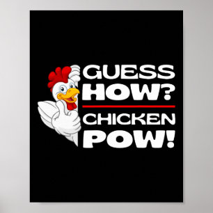Raad Hoe Kip Pow Grappige Kippen Grappen Kip Poster